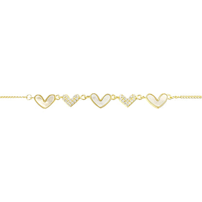 Heart Mother of Pearl Bracelet