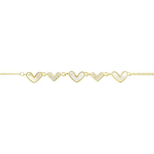 Heart Mother of Pearl Bracelet