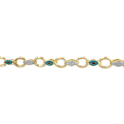 Enameled Stone Hollow Bracelet