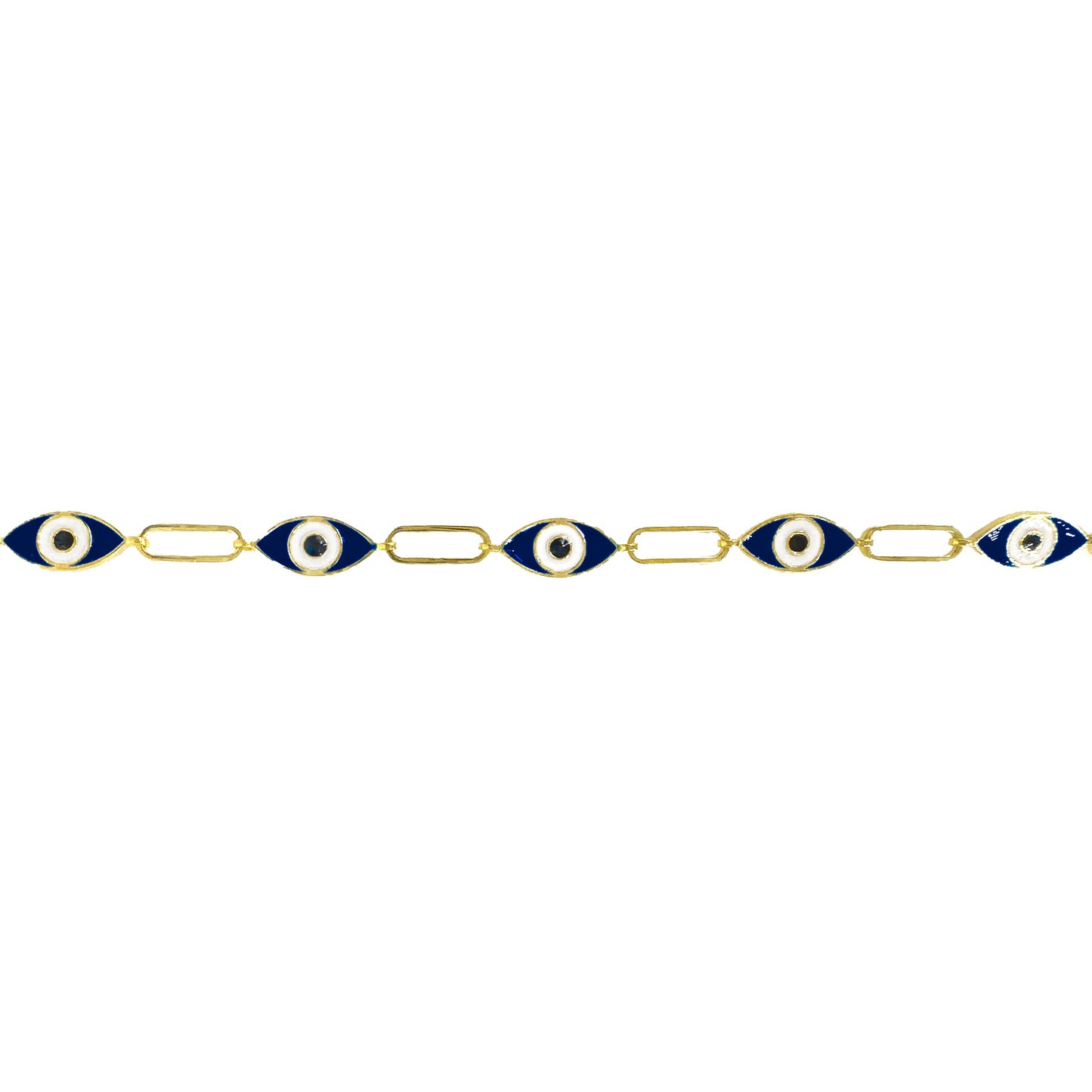 Dark Blue Enameled Eye Clip Bracelet
