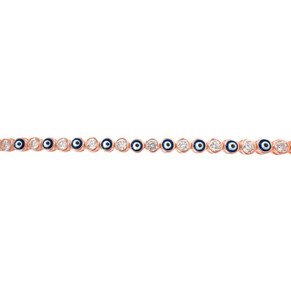 Evil Eye Bracelet with Enameled Stones