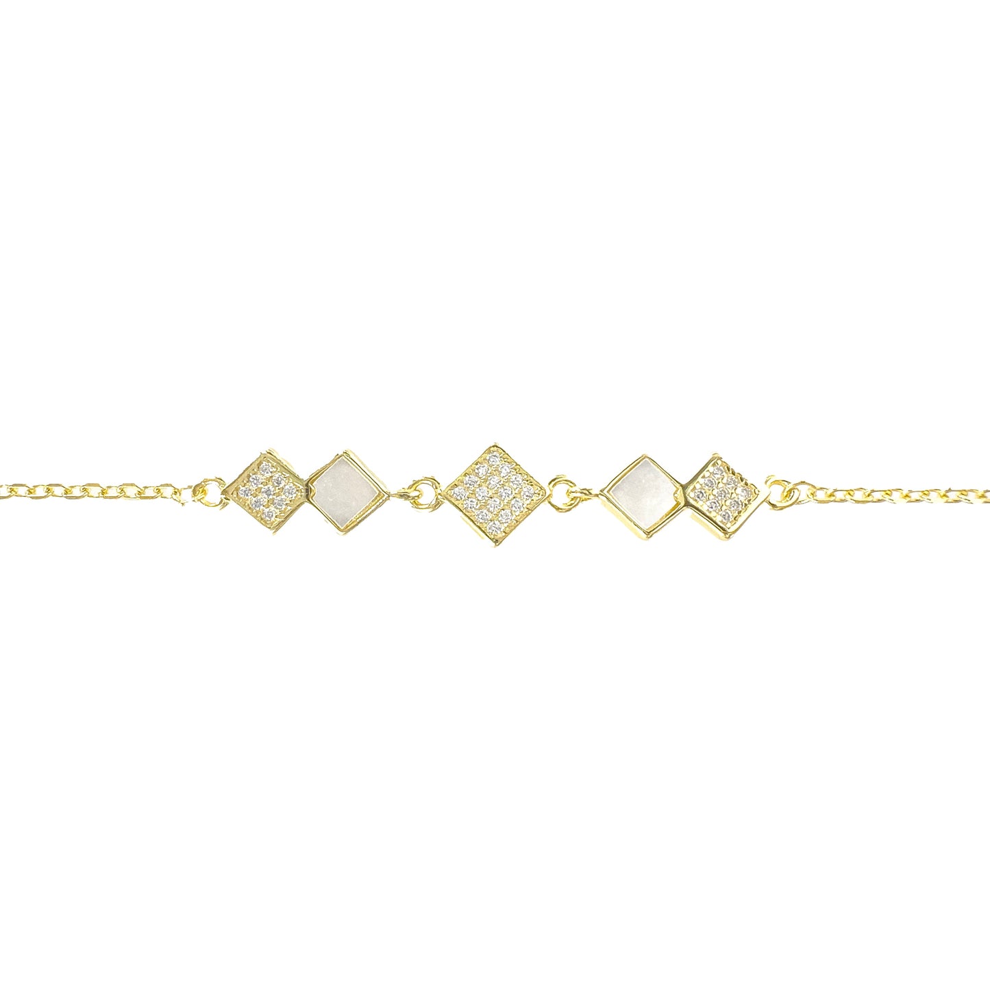 Square Stone Mother of Pearl Bracelet