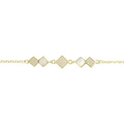 Square Stone Mother of Pearl Bracelet