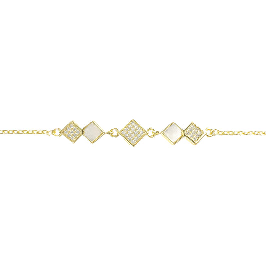Square Stone Mother of Pearl Bracelet