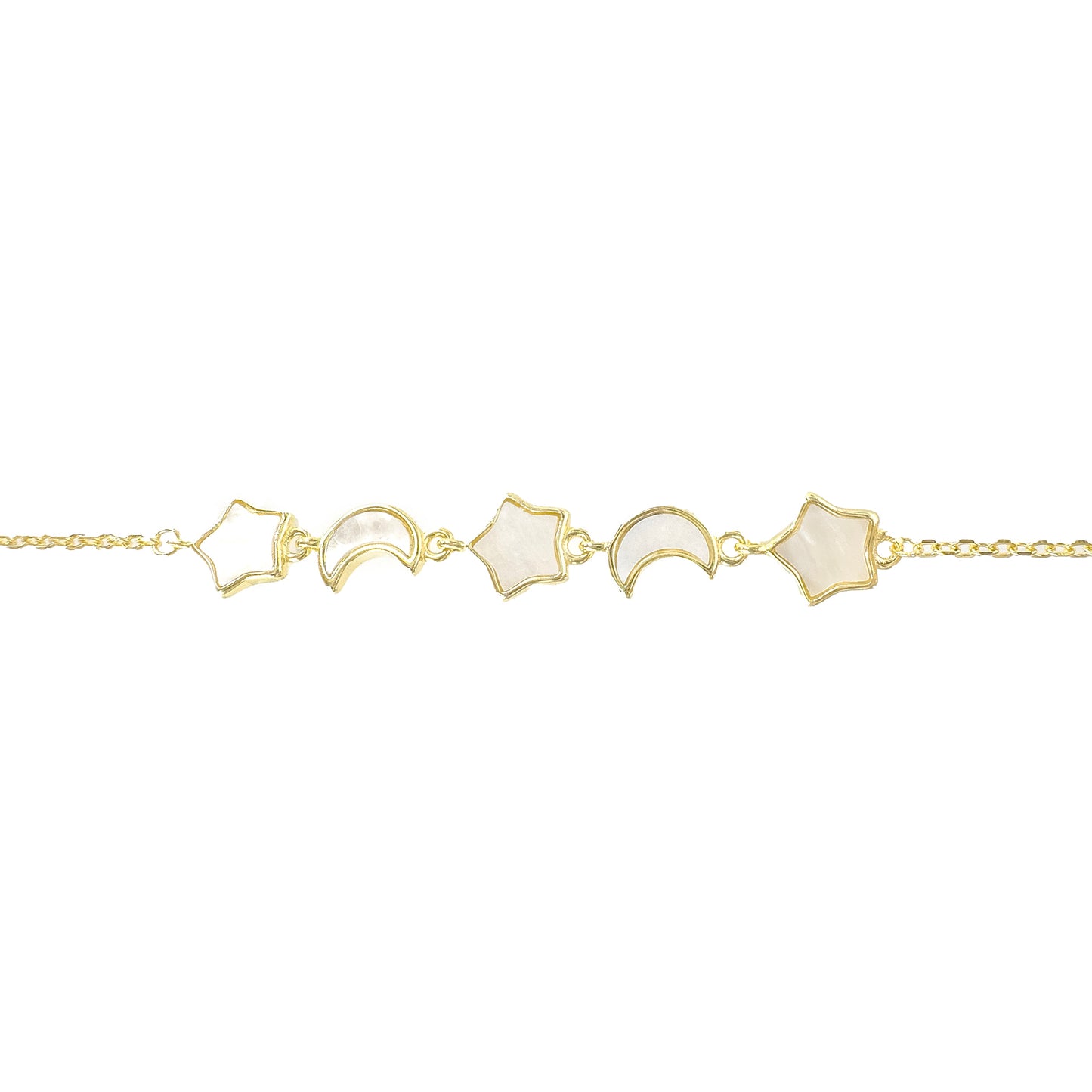 Moon and Star Mother of Pearl Bracelet