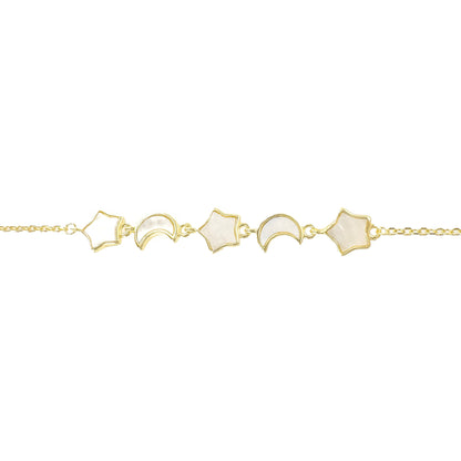 Moon and Star Mother of Pearl Bracelet