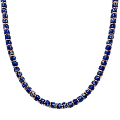 Navy Blue Natural Stone Necklace