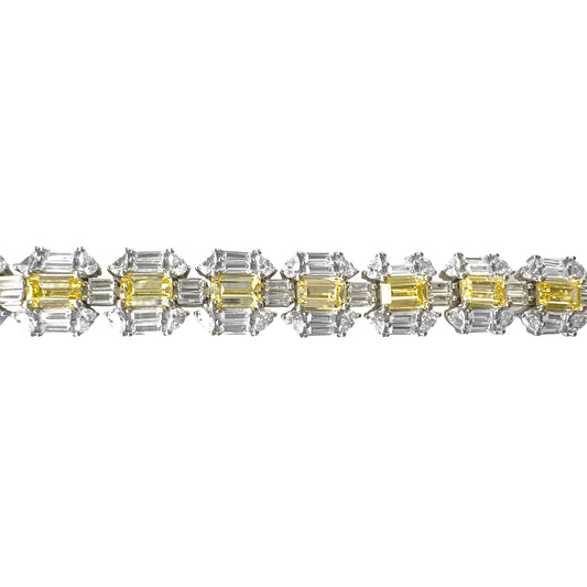 Yellow Emeral Cut Stone Bracelet