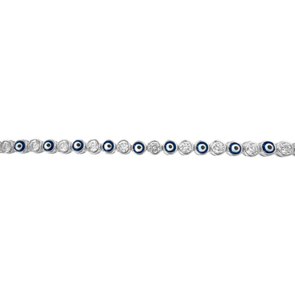 Evil Eye Bracelet with Enameled Stones