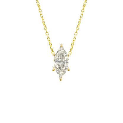 G-Color Marquise Necklace with Stone Setting