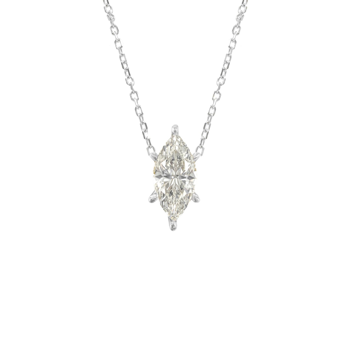 G-Color Marquise Necklace with Stone Setting