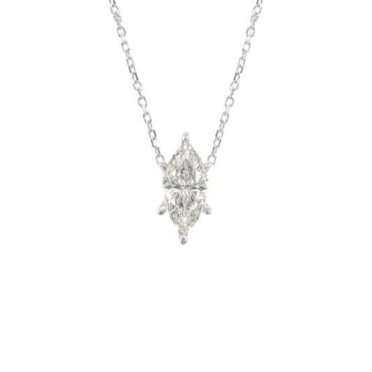 G-Color Marquise Necklace with Stone Setting