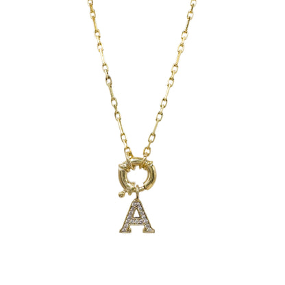 Sailor Lock Stone Letter Necklace