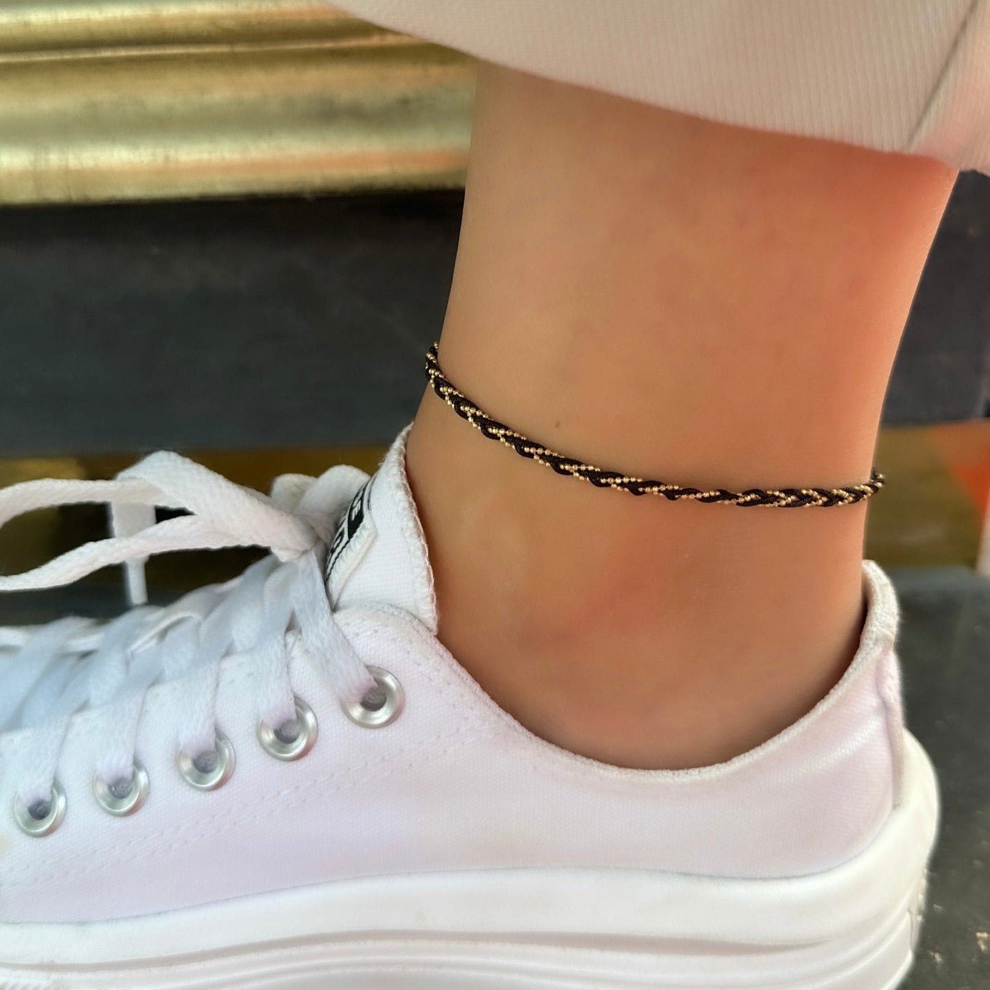 Black Knitted Anklet