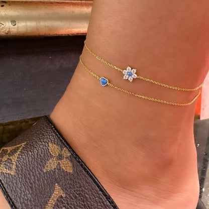 Heart Opal Anklet