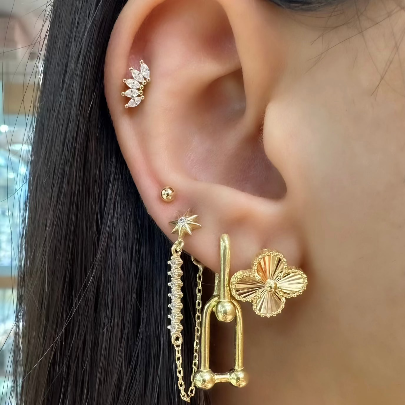 Laser Cut Clover Earrings