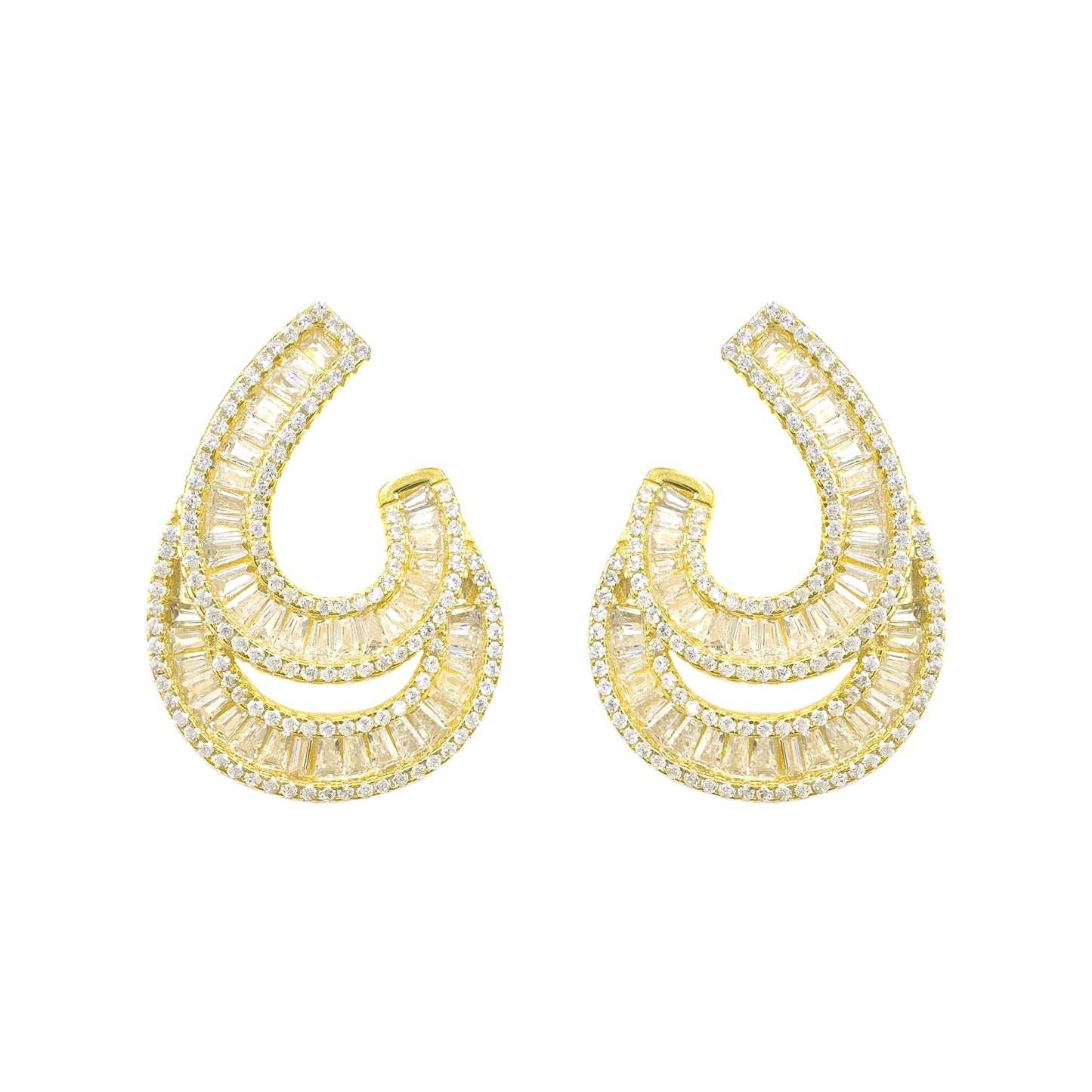 Baguette Double J Earrings