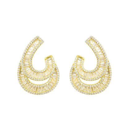 Baguette Double J Earrings