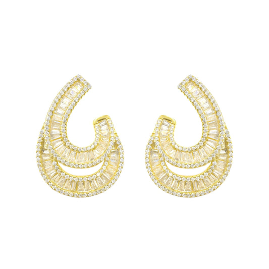 Baguette Double J Earrings