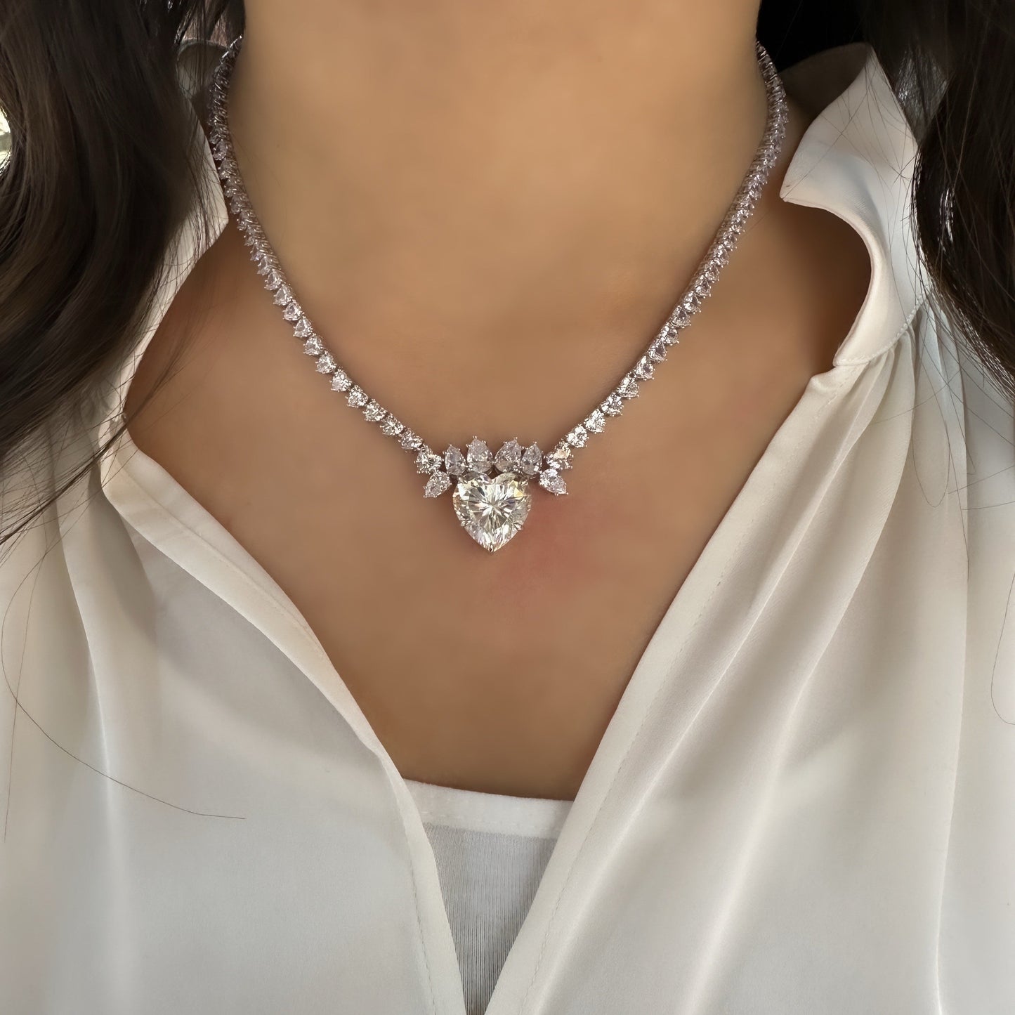 Moissanite Heart Necklace