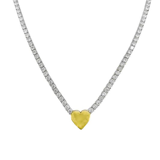 Heart Tennis Necklace