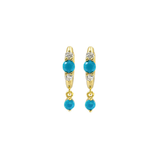 Hoop Earrings with Blue Stones