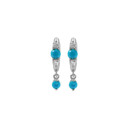 Hoop Earrings with Blue Stones