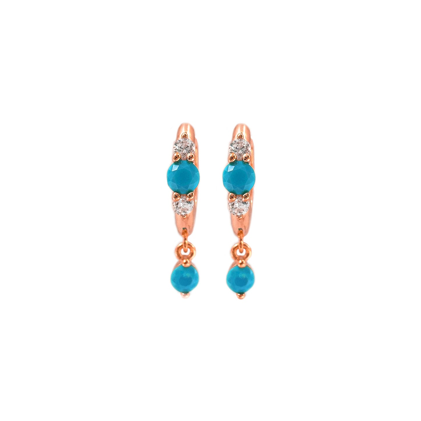 Hoop Earrings with Blue Stones