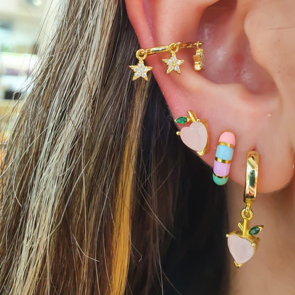 Small Size Colorful Hoop Earrings