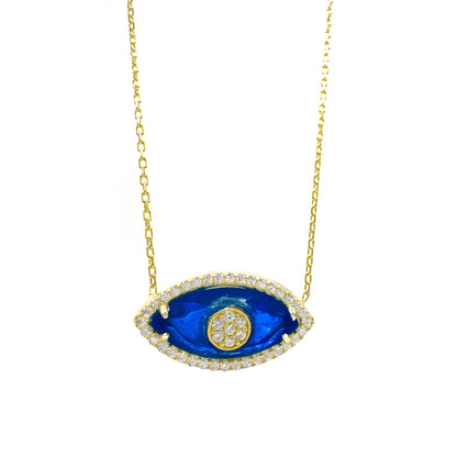 Navy Blue Glass Eye Necklace
