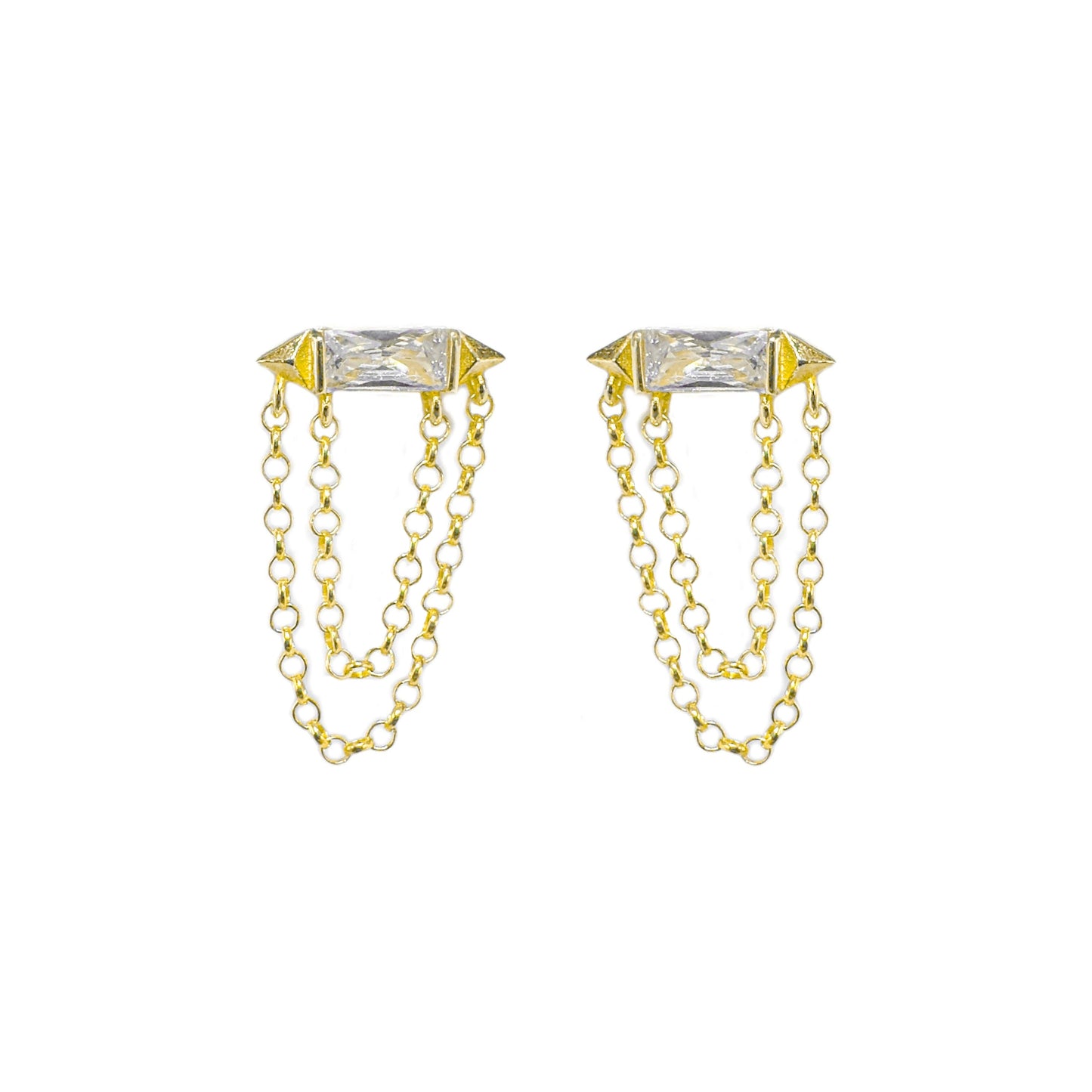 Baguette Stone Chain Earring