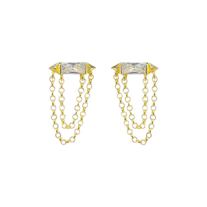 Baguette Stone Chain Earring