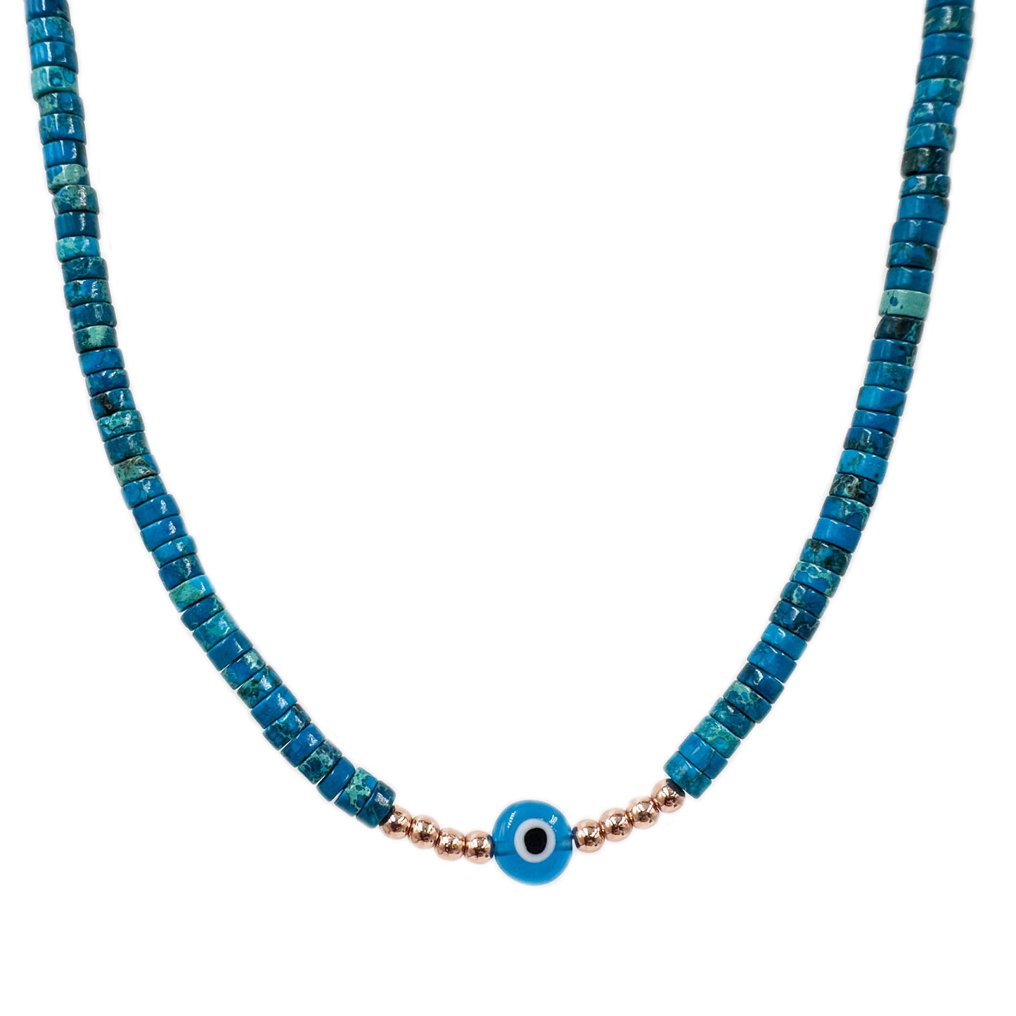 Evil Eye Beaded Natural Stone Necklace