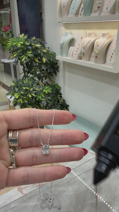 Two Carat Moissanite Oval Necklace