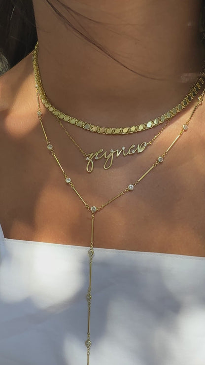 Emily Cris Stick Stone Y Necklace