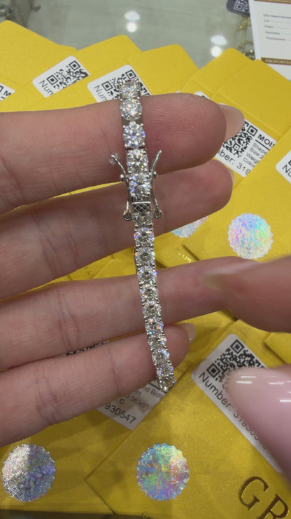 Three and a half mm Moissanite Tennis Bracelet