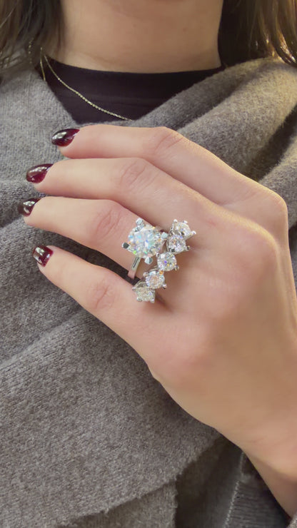 Four Carat Moissanite Five-Stone Ring