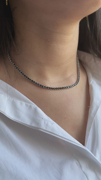 Navy Blue Tennis Necklace