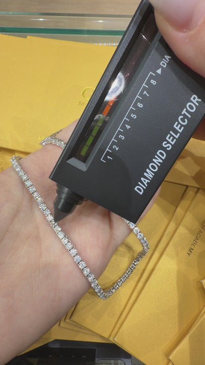 Three mm Moissanite Tennis Necklace