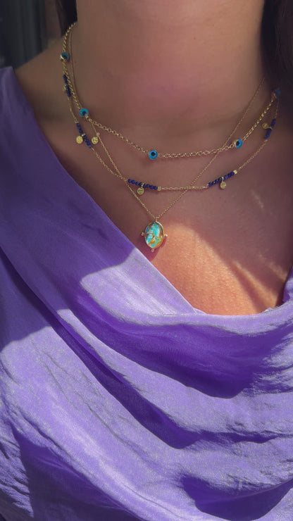 Turquoise Apalite Stone Necklace