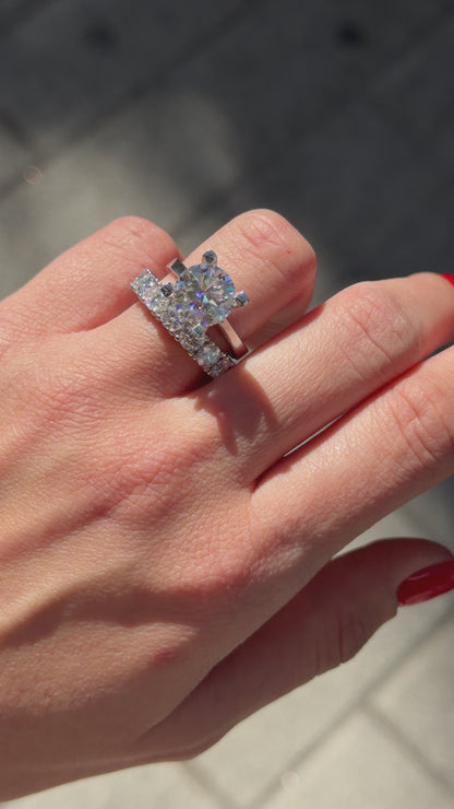 Four Carat Moissanite Five-Stone Ring