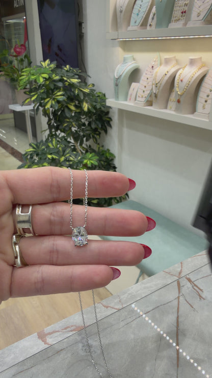 Three Carat Moissanite Oval Necklace