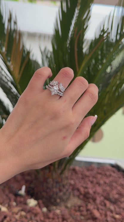 Two Carat Designer Moissanite Marquise Ring