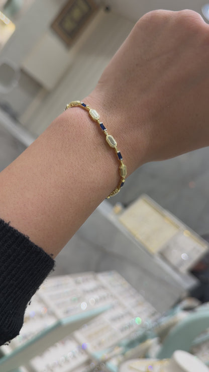 Colorful Square Stone Design Bracelet