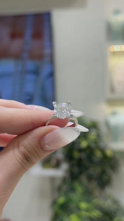 Three Carat Moissanite Solitaire Ring