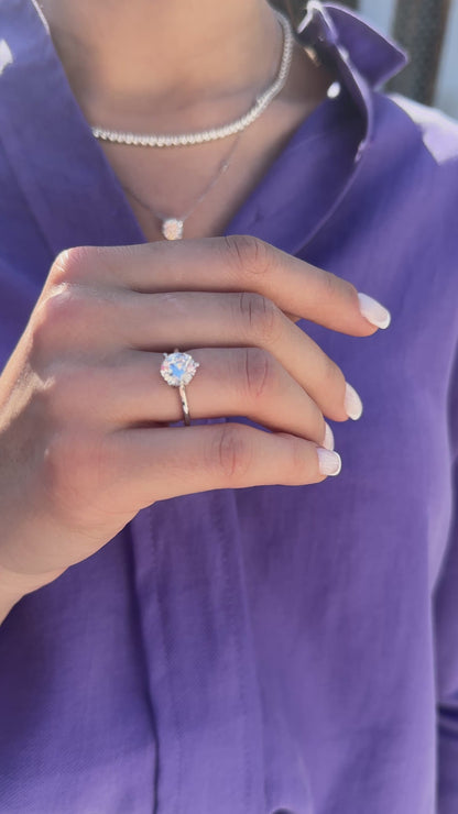 Three Prong G-Color Solitaire Ring