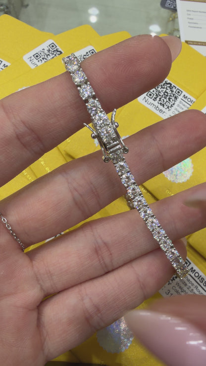 Four mm Moissanite Tennis Bracelet