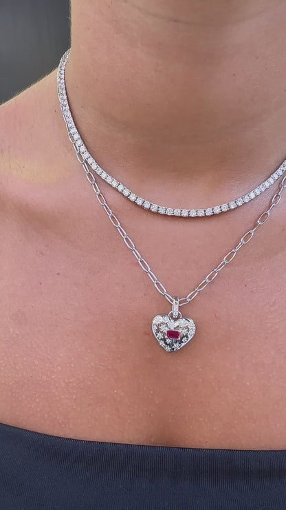 Paperclip Chain Heart Necklace