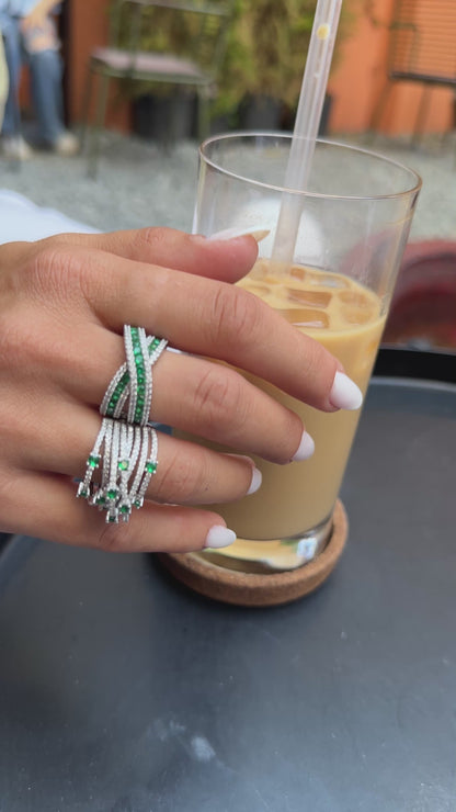 Colorful Stone Cross Ring