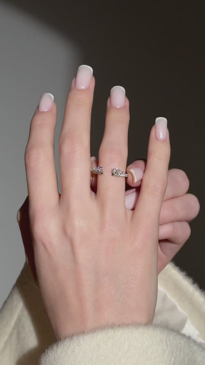 Moissanite Long Oval Solitaire Ring